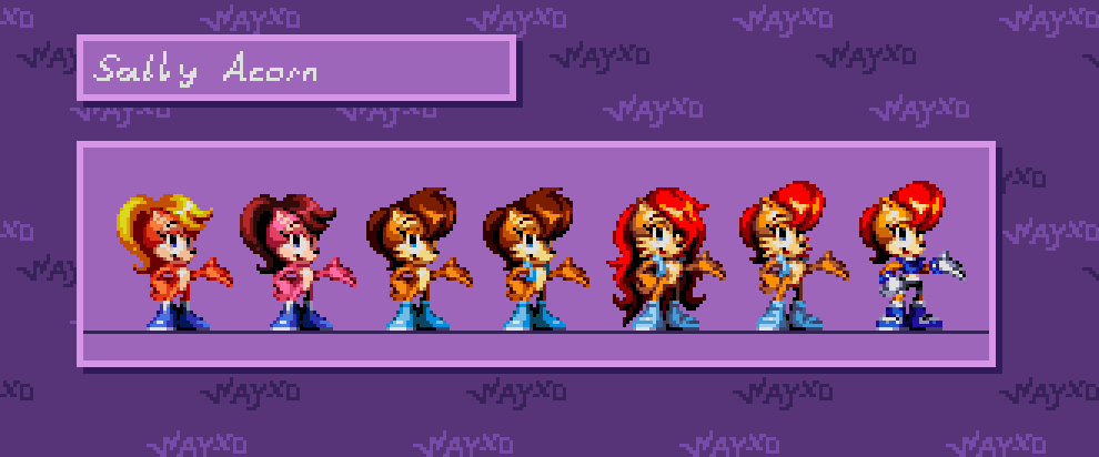 Continuando con los sprites, decidí hacer varios sprites de Sally Acorn! :D 
#sonicfanart #sonicarchie #sallyacorn #sprites #sonicsprites
