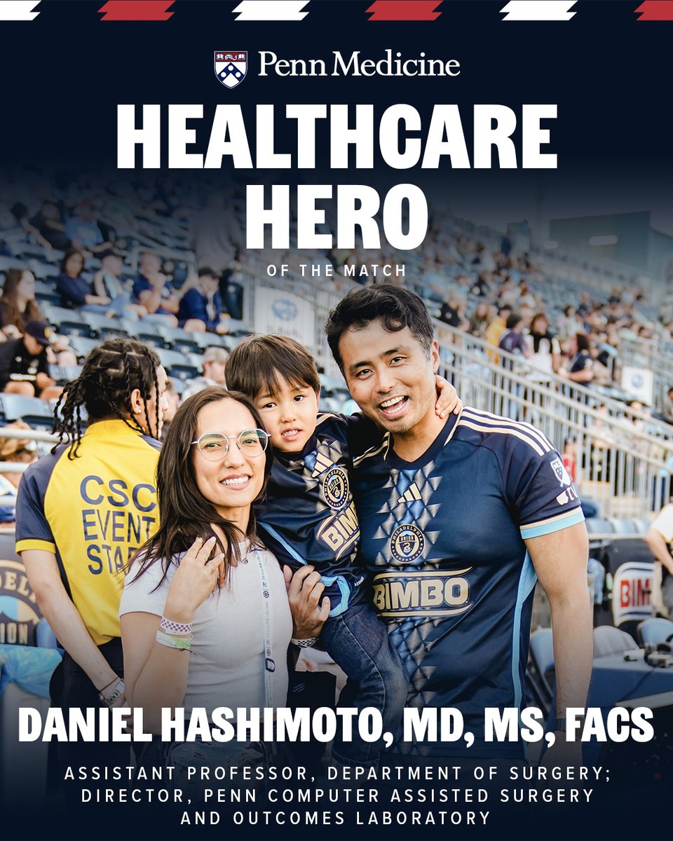 Philadelphia Union (@philaunion) on Twitter photo Healthcare Hero: Daniel Hashimoto, MD, MS, FACS
Dr. Hashimoto is the Assistant Professor of Surgery with <a href="/PennMedicine/">Penn Medicine</a> and performs minimally invasive robotic and endoscopic surgery to help patients restore their ability to eat, heal, and live fully.
#DOOP Healthcare Hero: Daniel Hashimoto, MD, MS, FACS
Dr. Hashimoto is the Assistant Professor of Surgery with <a href="/PennMedicine/">Penn Medicine</a> and performs minimally invasive robotic and endoscopic surgery to help patients restore their ability to eat, heal, and live fully.
#DOOP