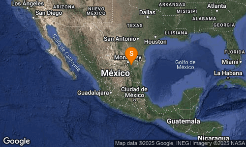 SISMO Magnitud 4.5 Loc  18 km al NORESTE de MONTEMORELOS, NL 11/05/25 19:29:38 Lat 25.27 Lon -99.67 Pf 5 km
