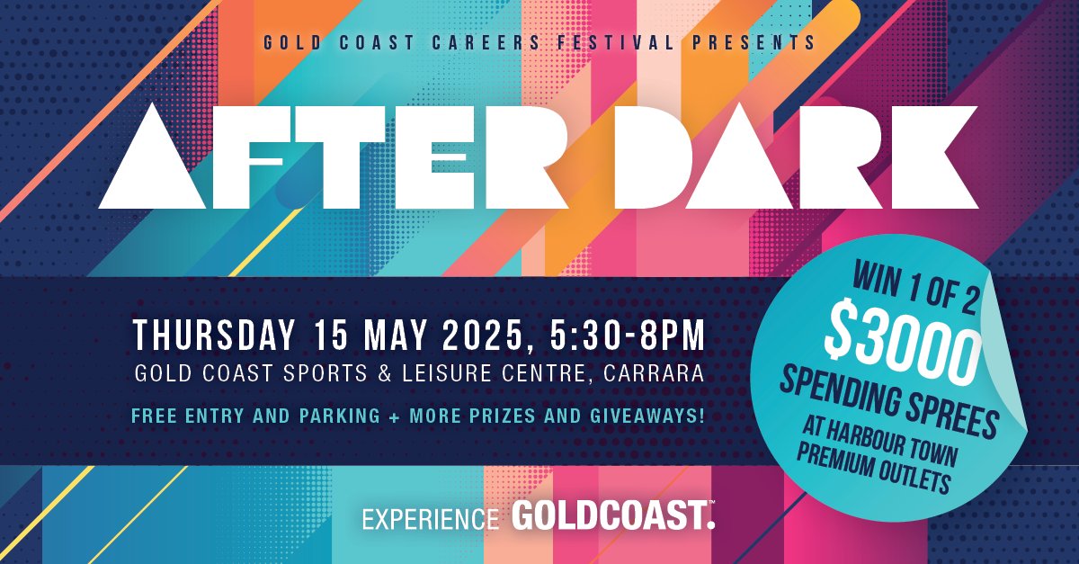🧑‍💼Looking to switch careers or find your dream job?

Don’t miss the first-ever Careers Festival After Dark, an evening of inspiration, expert advice and new possibilities where career changers and seekers can unlock the pathway to their dream job.

Link: studygoldcoast.org.au/work/careers-f…