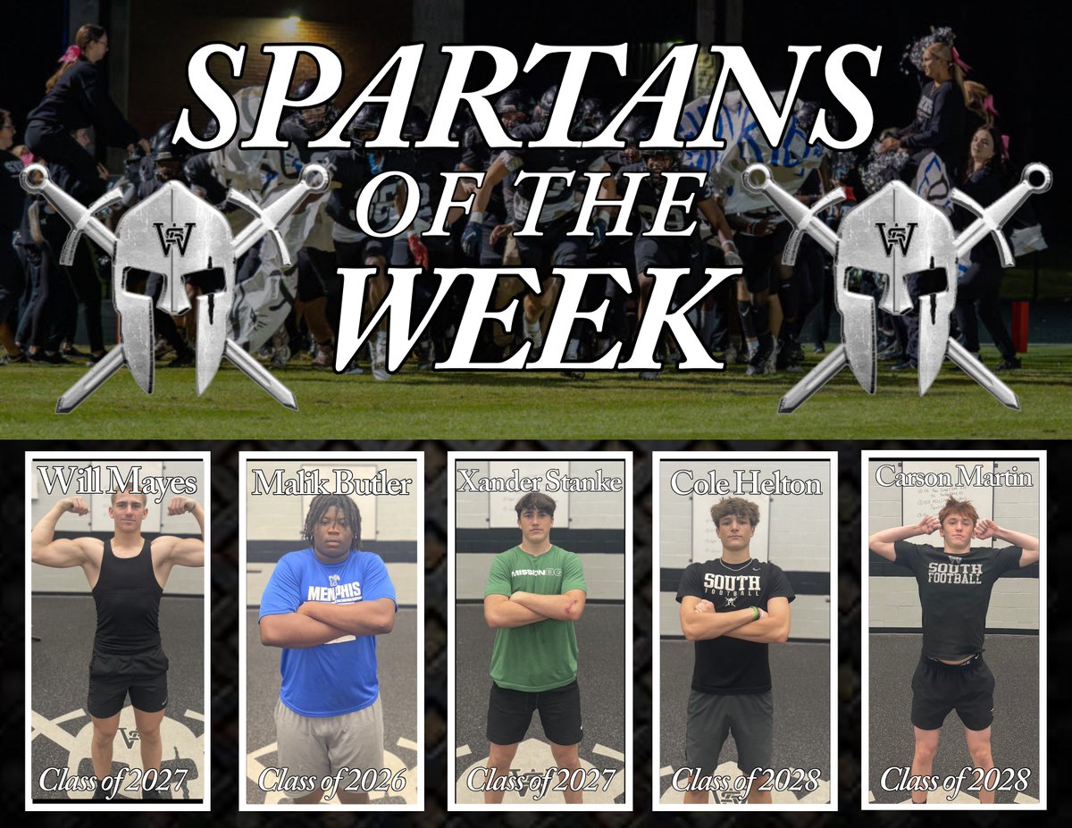 Last week's Spartans of the Week! Technical difficulties delayed us a bit, but we still wanted to recognize our guys!