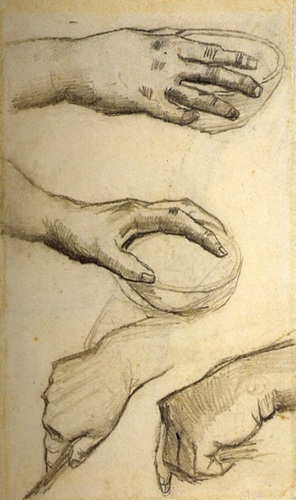 Four Hands, Two Holding Bowls - 1885 #artbots #vangogh