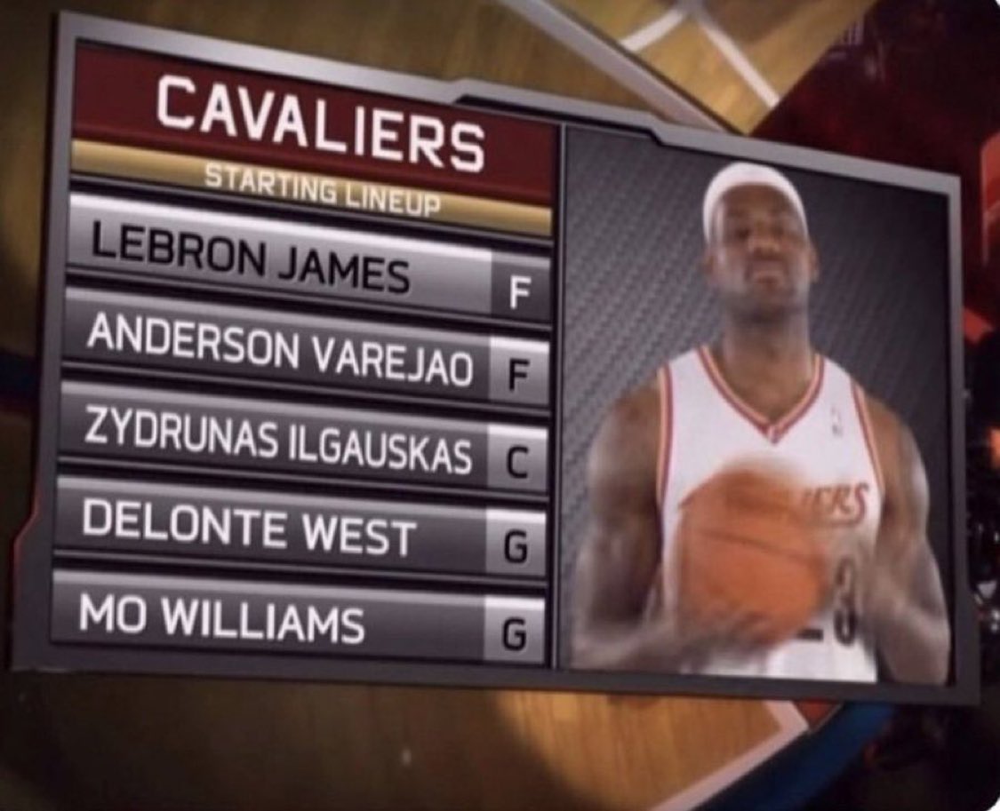 HoopMixOnly's tweet image. 24-year-old LeBron James lead the Cavs to 66 wins with this starting lineup in 2009.