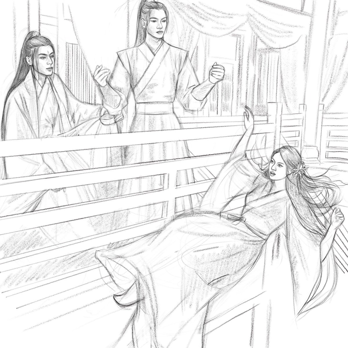 Guess the scene lol (been sitting on the plans for this one for a while but I’ve finally started it) ah crap I just noticed his hands are too big. Welp. I’ll fix that in the painting process #魔尊也想知道 #devilvenerablealsowantstoknow