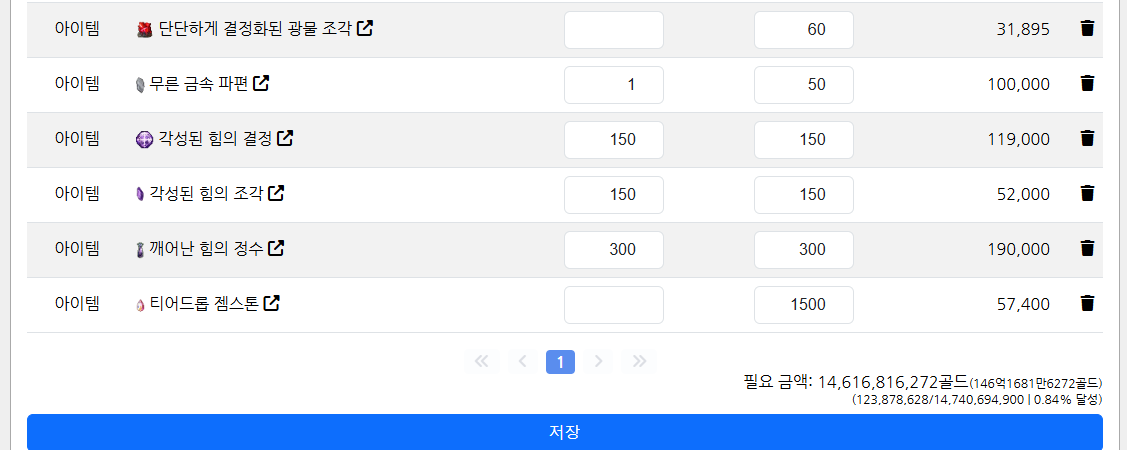 다시 홍보해야지
여기서 아이템 등록 후 자신의 필요한 재료랑 최저가 체크 가능합니다.
상위 재료나 장비를 재료 단위로 분해도 가능해요.
하단에 총 가격도 나와요.
mabi.labanyu.com/production-pri…