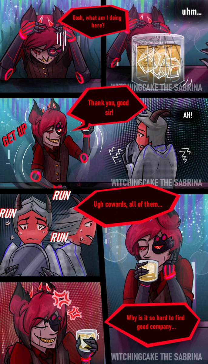 WitchingC's tweet image. Glitchhell Pg 4 - Looking for someone to talk to...

#radiodust #angeldust #alastor #glitchhell #comic