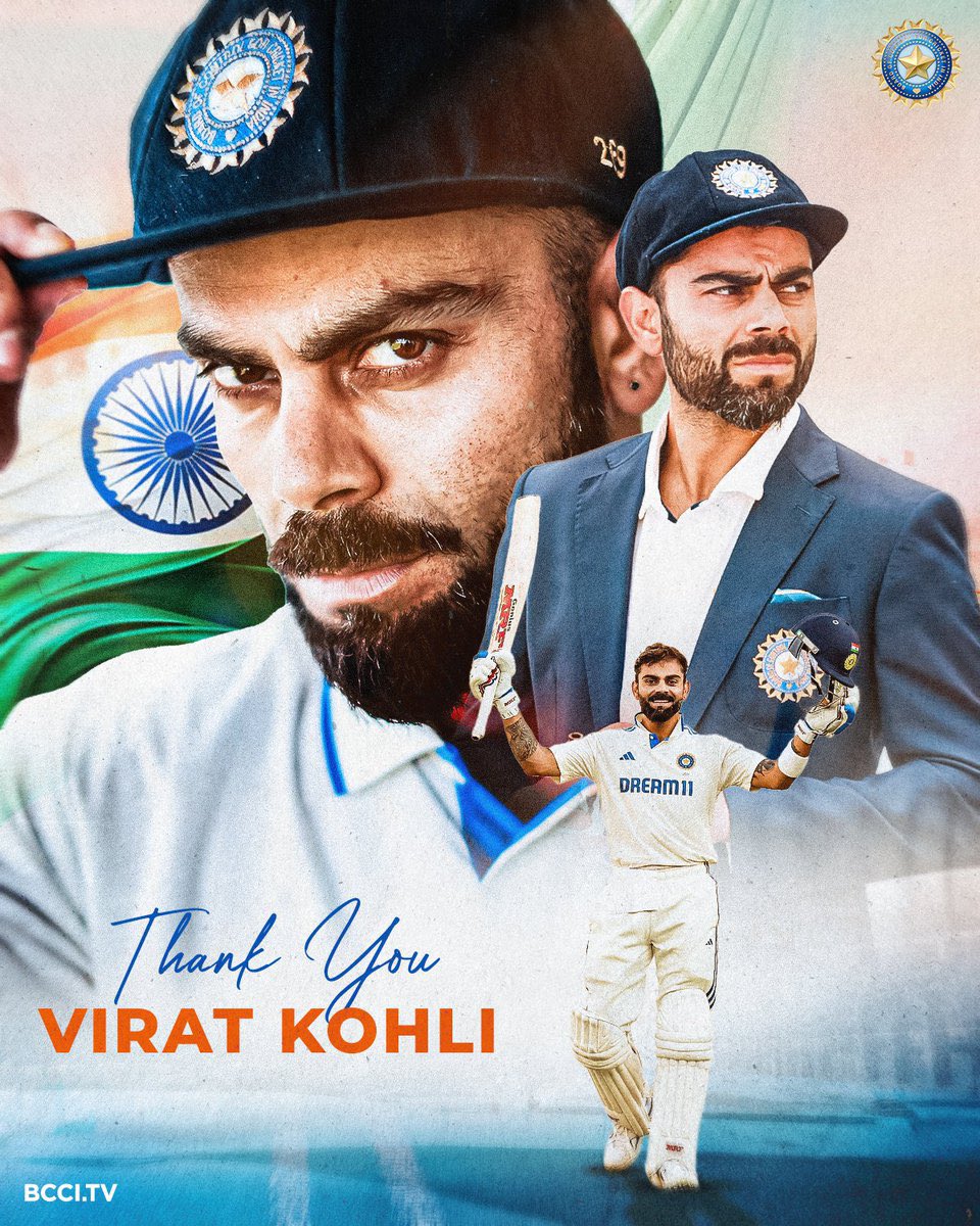 💔😭
An era ends in Test cricket but the legacy will continue FOREVER! 🫡🫡

<a href="/imVkohli/">Virat Kohli</a>, the former Team India Captain retires from Test cricket.

His contributions to #TeamIndia will forever be cherished! 👏 👏 #ViratKohli𓃵 #ViratKohli