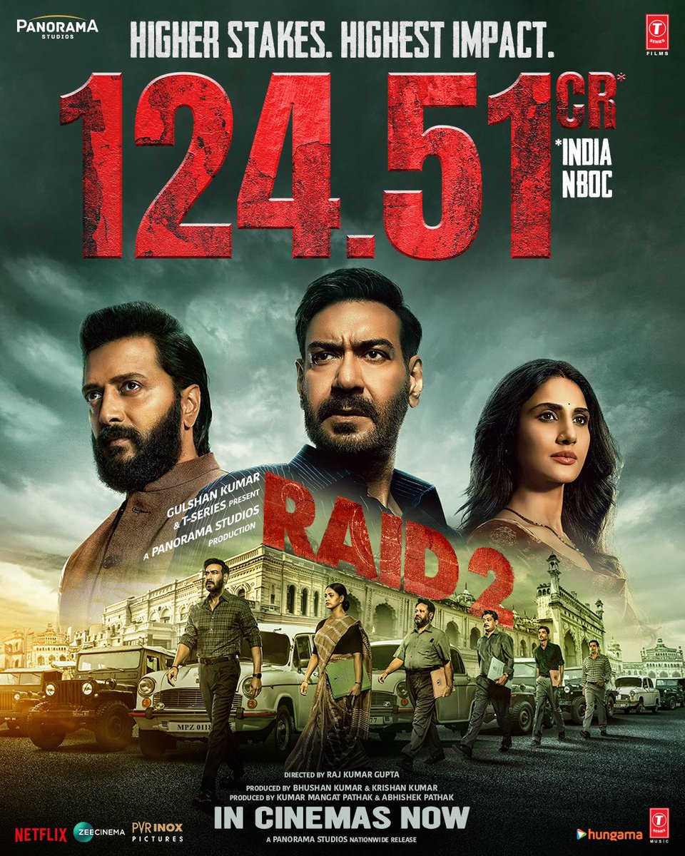 Vaani Kapoor (@vaaniofficial) on Twitter photo Blockbuster ♥️🙏💫
Grateful beyond words for all the love 🤍
Raid 2 hitting 124.51 Cr ✨
.
<a href="/ajaydevgn/">Ajay Devgn</a> <a href="/Riteishd/">Riteish Deshmukh</a> #RajatKapoor #SaurabhShukla #SupriyaPathak <a href="/amit_sial/">Amit Sial</a> <a href="/rajkumar_rkg/">Raj Kumar Gupta</a> #BhushanKumar #KrishanKumar <a href="/KumarMangat/">Kumar Mangat Pathak</a> <a href="/AbhishekPathakk/">Abhishek Pathak</a> #ShivChanana #SanjeevJoshi <a href="/murli_sonu/">Murlidhar Chhatwani</a> Blockbuster ♥️🙏💫
Grateful beyond words for all the love 🤍
Raid 2 hitting 124.51 Cr ✨
.
<a href="/ajaydevgn/">Ajay Devgn</a> <a href="/Riteishd/">Riteish Deshmukh</a> #RajatKapoor #SaurabhShukla #SupriyaPathak <a href="/amit_sial/">Amit Sial</a> <a href="/rajkumar_rkg/">Raj Kumar Gupta</a> #BhushanKumar #KrishanKumar <a href="/KumarMangat/">Kumar Mangat Pathak</a> <a href="/AbhishekPathakk/">Abhishek Pathak</a> #ShivChanana #SanjeevJoshi <a href="/murli_sonu/">Murlidhar Chhatwani</a>