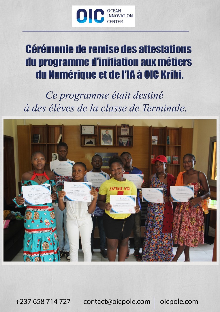 Le Centre <a href="/oicpole/">OIC Technopole</a> de Technologie et de l’IA propose un programme d’initiation à l’informatique, conçu pour éveiller chez les lycéens une vocation pour les métiers du numérique.

Il les encourage également à adopter une approche responsable dans l’usage des technologies de l’#IA.