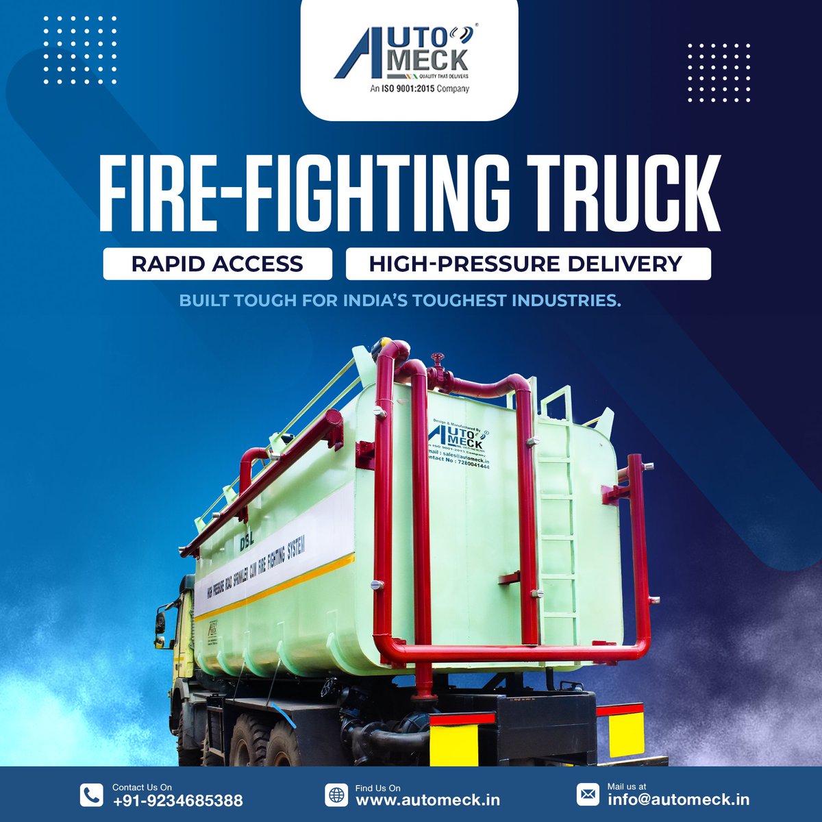auto_meck's tweet image. When seconds matter, so does engineering.
Automeck’s Firefighting Trucks are designed for rapid action, rugged terrain, and maximum safety.
Because every drop, every second, and every life counts.
#FirefightingTruck #EmergencyReady #Automeck #FireSafetySolutions #BuiltForSafety