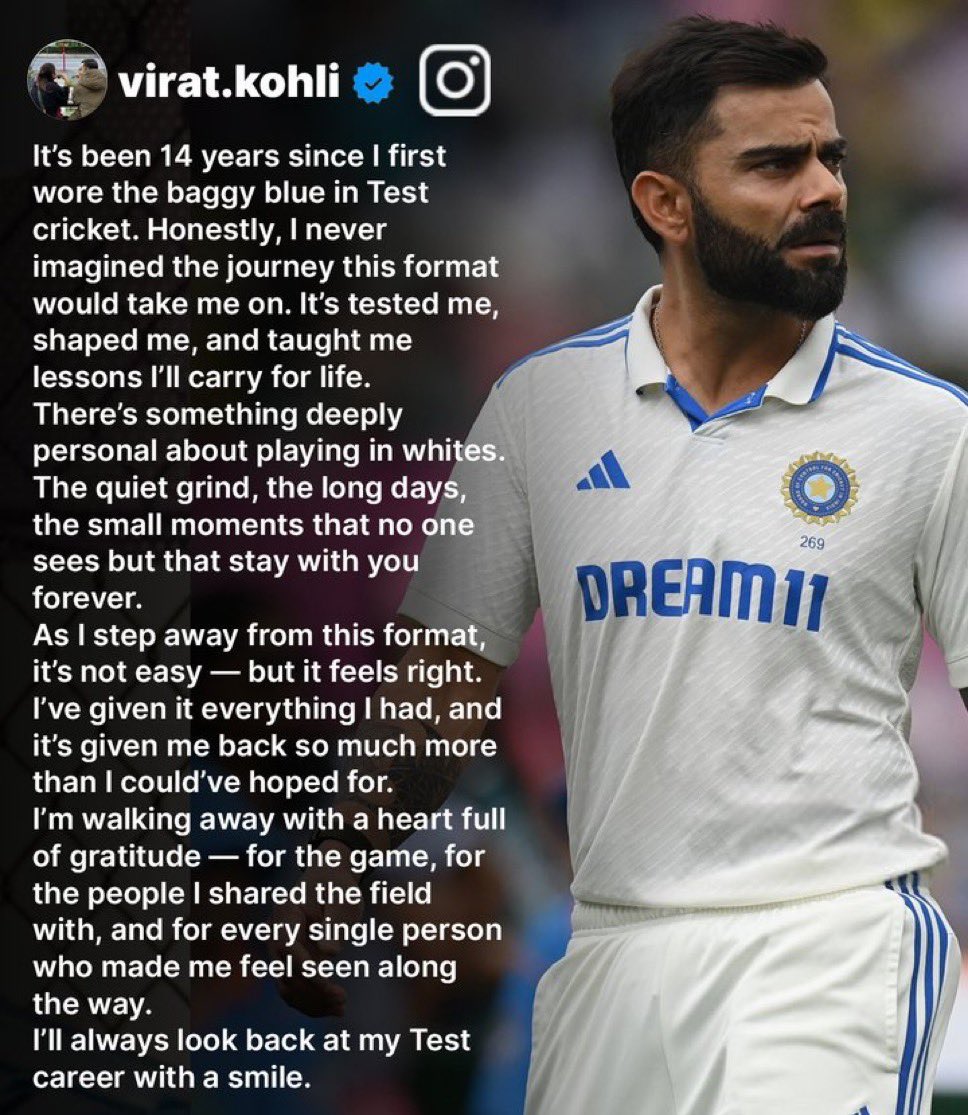 RahulSanoria's tweet photo. Retirement of aggression from test cricket @imVkohli 🫡 https://t.co/O3HjjcEZ4B