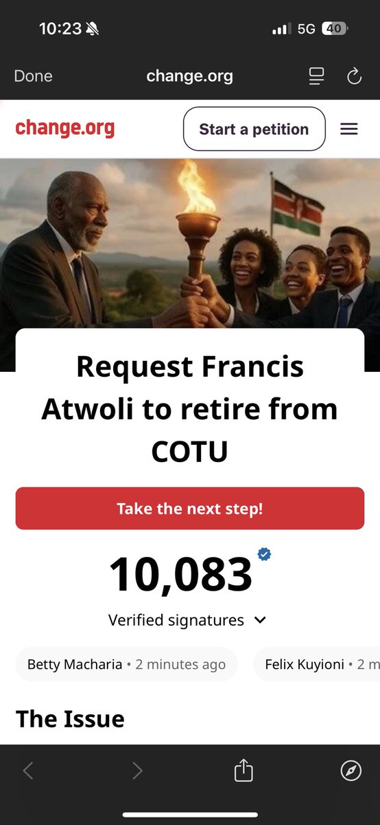 We’ve reached 10K signatures 👏👏👏 thank you so much 👏👏👏 please continue sharing 🫶🏽🫶🏽🫶🏽 
#AtwoliRetire 

chng.it/9hT4byqwHY