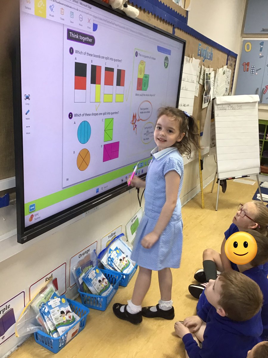 StPPPrimaryY1's tweet image. In Maths, we have continued to look at fractions. We can now recognise and find a quarter of a quantity. #PowerMaths