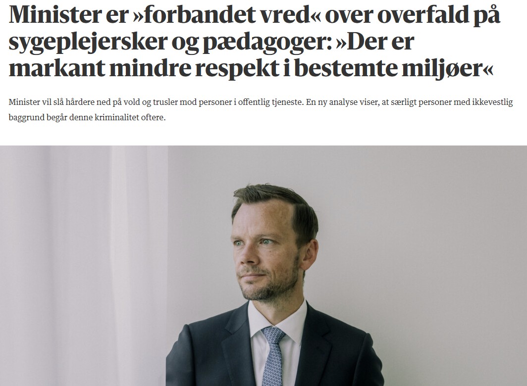 Dansk Sygeplejeråd (@sygeplejeraadet) on Twitter photo Kæmpe tak til <a href="/PHummelgaard/">Peter Hummelgaard</a> for at sætte hårdt ind over for vold mod sygeplejersker👊
MEN mere straf er ikke nok. Der er brug for en national plan for, hvordan vi sikrer et trygt arbejdsmiljø #sundpol
berlingske.dk/indland/minist… Kæmpe tak til <a href="/PHummelgaard/">Peter Hummelgaard</a> for at sætte hårdt ind over for vold mod sygeplejersker👊
MEN mere straf er ikke nok. Der er brug for en national plan for, hvordan vi sikrer et trygt arbejdsmiljø #sundpol
berlingske.dk/indland/minist…