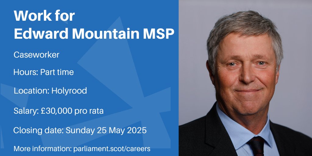 MSPS Jobs (@work4msps) on Twitter photo A new opportunity has arisen to work for <a href="/1edmountain/">Edward Mountain</a>. Edward is looking for a Caseworker to join his team based in #Holyrood. To find out more and apply, please visit ow.ly/uVtO50VPZFy A new opportunity has arisen to work for <a href="/1edmountain/">Edward Mountain</a>. Edward is looking for a Caseworker to join his team based in #Holyrood. To find out more and apply, please visit ow.ly/uVtO50VPZFy