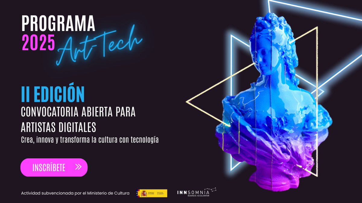 Emprenemjunts (@emprenemjunts) on Twitter photo 🚀 <a href="/Inn_Somnia/">Innsomnia Accelerator</a> lanza su II edición del programa de aceleración Art-tech para buscar referentes en la digitalización de la cultura f.mtr.cool/hscrincwqb
⚠ Plazo presentación de propuestas abierto hasta el 06 de junio 📅 🚀 <a href="/Inn_Somnia/">Innsomnia Accelerator</a> lanza su II edición del programa de aceleración Art-tech para buscar referentes en la digitalización de la cultura f.mtr.cool/hscrincwqb
⚠ Plazo presentación de propuestas abierto hasta el 06 de junio 📅