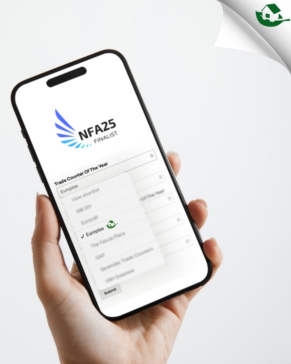 🏆 Europlas has been nominated for Trade Counter of the Year at the NFA 2025 Awards!

We’re proud of the service and support we provide across our branches, and now we’d love your vote to help us win it!

🗳️ Cast your vote here: fenestrationawards.co.uk/nfa25

#Europlas #NFA25