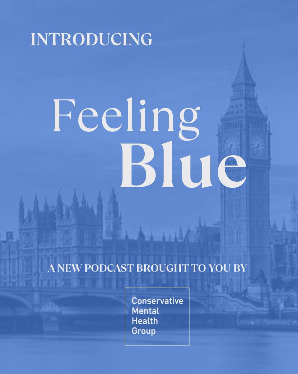 The Conservative Mental Health Group (@thecmhg) on Twitter photo 🎙️ The Conservative Mental Health Group has launched ‘Feeling Blue’, a brand-new podcast exploring mental health in politics!
🎧 First episode ft. <a href="/PriskMark/">Mark Prisk</a>, former Minister & CMHG President, on mental health in public life is now live!
Listen now ➡️: open.spotify.com/episode/15vWZa… 🎙️ The Conservative Mental Health Group has launched ‘Feeling Blue’, a brand-new podcast exploring mental health in politics!
🎧 First episode ft. <a href="/PriskMark/">Mark Prisk</a>, former Minister & CMHG President, on mental health in public life is now live!
Listen now ➡️: open.spotify.com/episode/15vWZa…