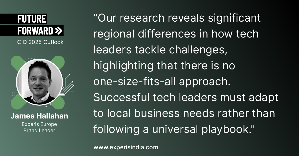 James Hallahan, #Experis Europe Brand Leader, discusses the future of #tech.

Learn how global #tech teams are shaping the future of the #IT functions— download the free Experis #CIO 2025 Outlook now. ➡️ bit.ly/44E8Jjl
.
.
.
#FutureForward #technology #ExperisIndia #AI
