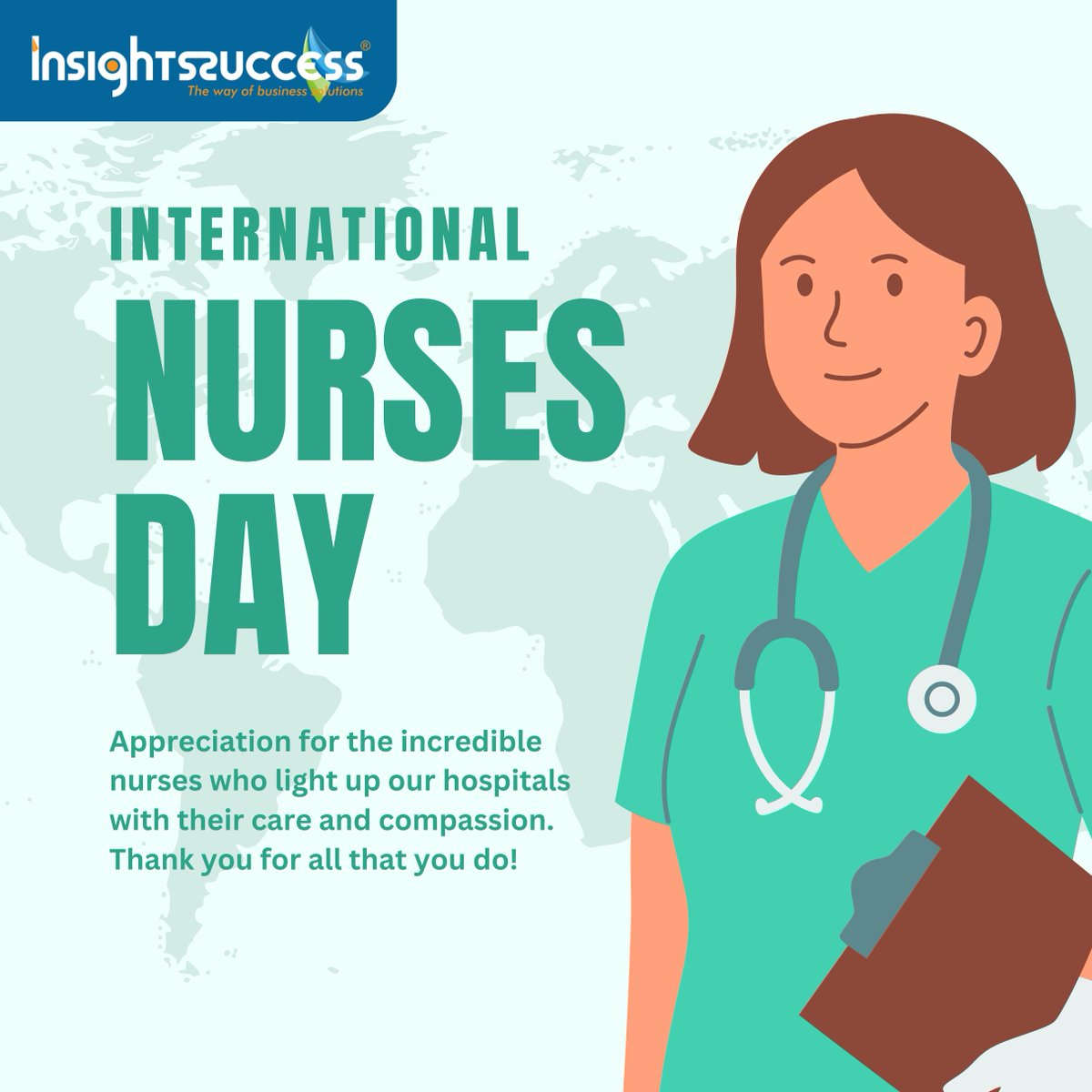 Happy International Nurses Day! 

Today we honor the heart and soul of healthcare — our incredible nurses. Your dedication, compassion, and care make a world of difference every single day. 

#InternationalNursesDay #NursesDay #HealthcareHeroes #ThankYouNurses #InsightsSuccess