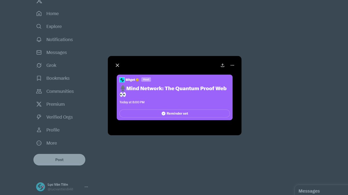 lucvantien840's tweet photo. @bitgetglobal @TheTAOofData @mindnetwork_xyz Reminder Set ✅
@kimtrang999
@BichLieu99
@lambinhchi9899 https://t.co/aGJ9ppFzaP