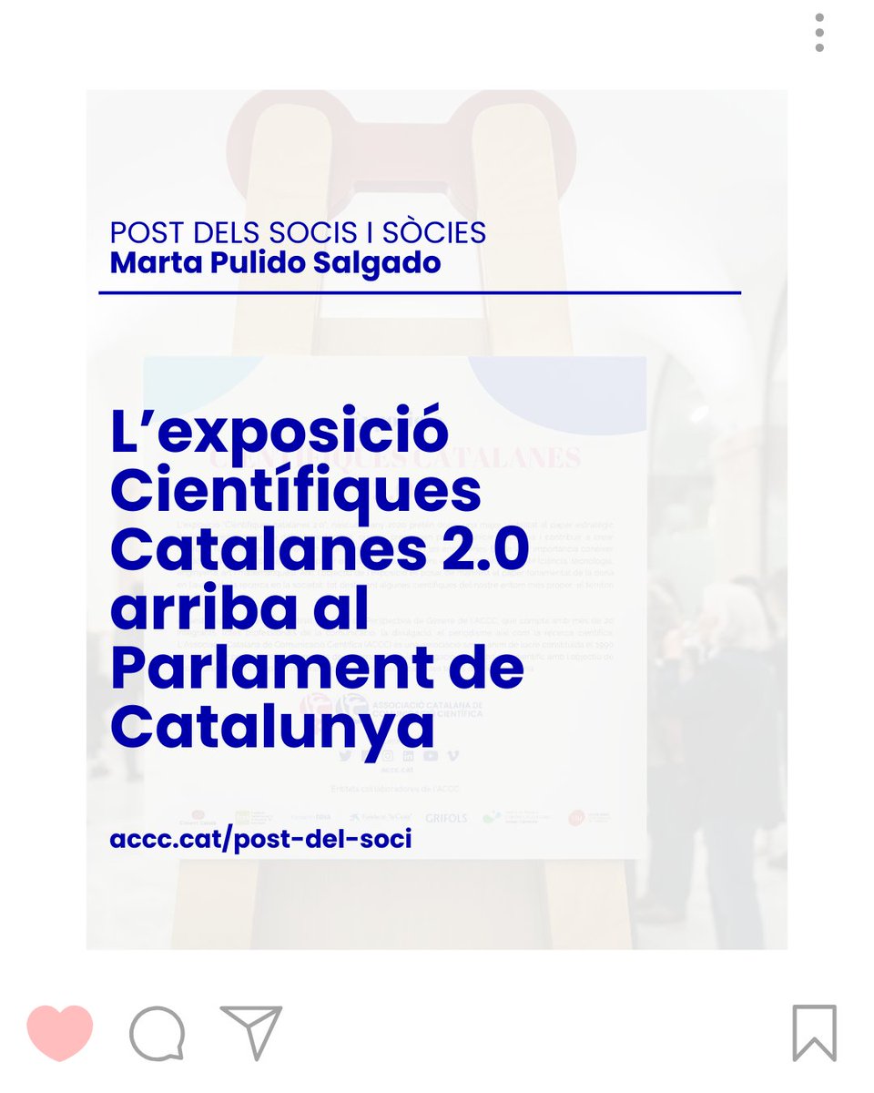 Associació Catalana de Comunicació Científica (@accc_) on Twitter photo 📢 L’exposició Científiques Catalanes 2.0 arriba al <a href="/parlamentcat/">Parlament de Catalunya</a> !
La nostra sòcia i vocal de polítiques científiques <a href="/mpulidosalgado/">Marta Pulido</a> ens ho explica al seu nou post!
Visibilitat, ciència i perspectiva de gènere dins les institucions 👩🔬
Llegeix el post 👇accc.cat/2025/05/12/lex… 📢 L’exposició Científiques Catalanes 2.0 arriba al <a href="/parlamentcat/">Parlament de Catalunya</a> !
La nostra sòcia i vocal de polítiques científiques <a href="/mpulidosalgado/">Marta Pulido</a> ens ho explica al seu nou post!
Visibilitat, ciència i perspectiva de gènere dins les institucions 👩🔬
Llegeix el post 👇accc.cat/2025/05/12/lex…