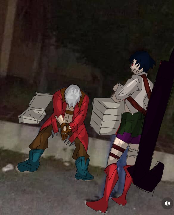 Feme1312's tweet photo. Idea by: @/jumpoon 
 (I'm quite shy to tag someone)
#DantexLady #DanLady #dmc3
They look so stupid😭😭😭😭😭😭😭😭😭😭😭😭😭😭😭 https://t.co/6k2QYTumJf