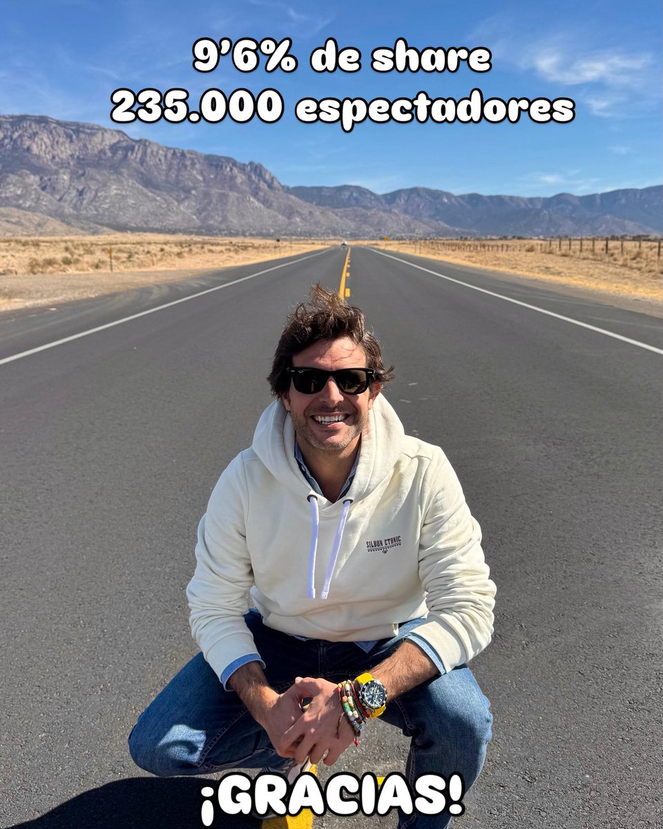 AndalucesCSTV's tweet image. 🎉🎉🎉 D A T A Z O 🎉🎉🎉
🌏 9’6% de share
🌏 235.000 espectadores
Gracias a todos por seguir a nuestro @rafaposadas1 en #AXMNuevoMéxico en @canalsur
#andalucesporelmundo #canalsur #audiencias #AXMNuevoMéxico #eeuu #viajar #travel