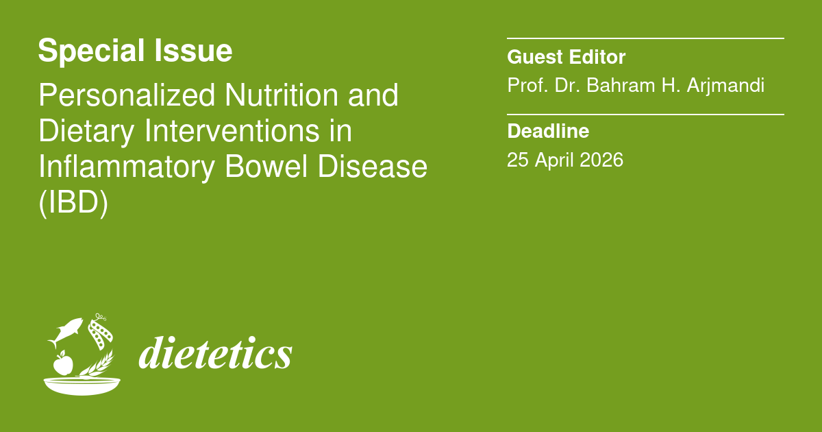 Dietetics_MDPI's tweet image. 🔬 #CallForPapers: Special Issue on "Personalized Nutrition & Dietary Interventions in #IBD". Explore how tailored diets (EEN, low-FODMAP) address malnutrition & inflammation in # Crohn's & #UlcerativeColitis. Submit by: mdpi.com/journal/dietet…
#dietetics #Nutrition #intestine