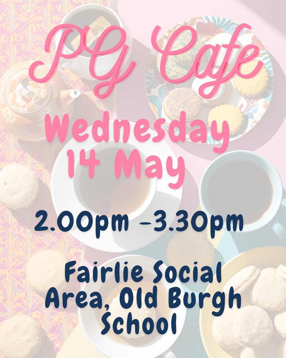🎉We're back again this week for another in-person PG Cafe🍪☕ - join us on Wednesday 14 May between 2.00pm and 3.30pm - come chat and socialise with fellow PG students, take a break from studying /writing!📖 #stleonardspgs #oldburghschool