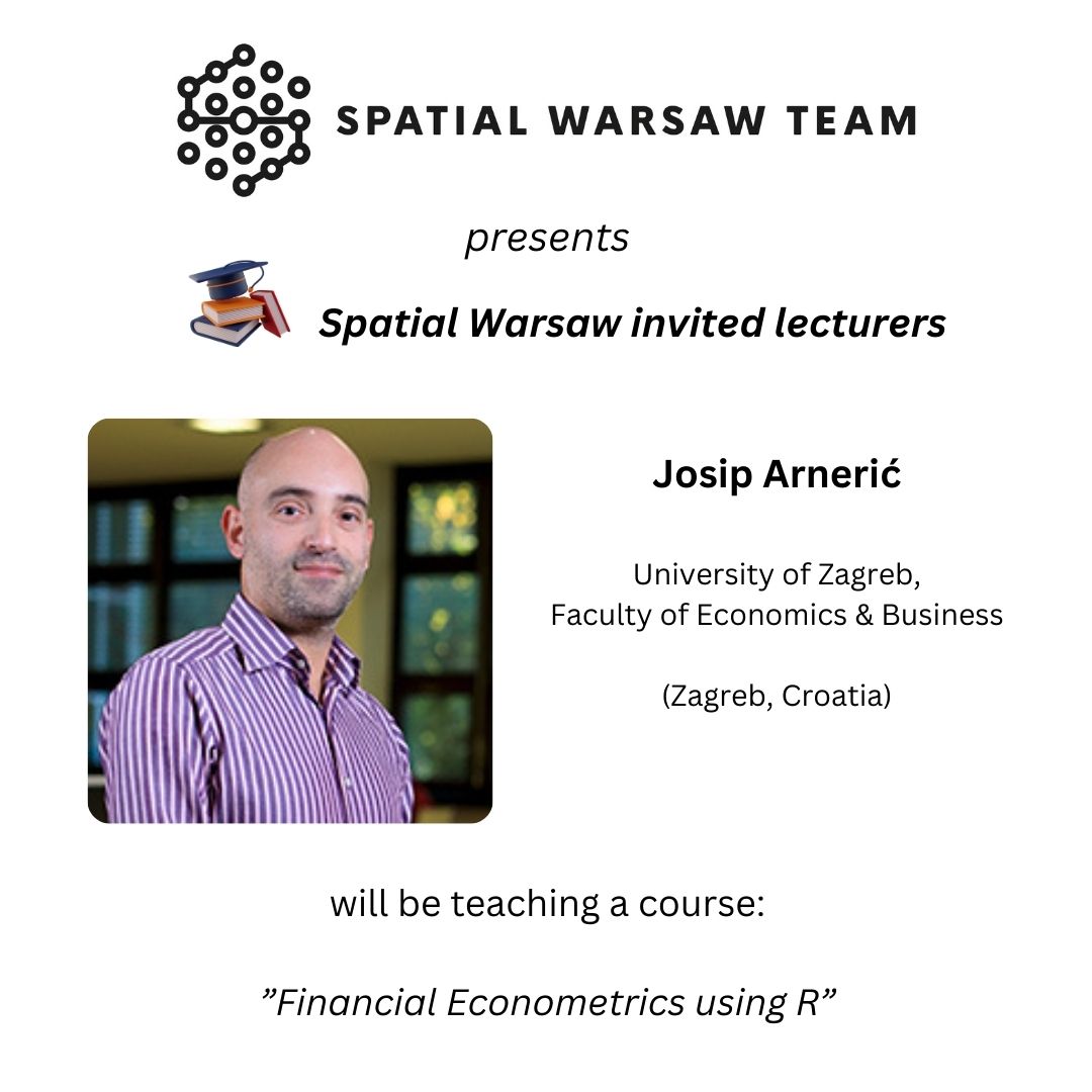 Our invited lectures series continues - today, Josip Arnerić (Faculty of Economics &amp; Business Zagreb) starts his course on Financial Econometrics in R.

Good luck, Josip!
