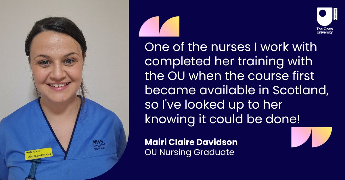 Happy #InternationalNursesDay!

We're celebrating recent OU graduate Mairi Claire, a nurse in the Outer Hebrides whose studies enabled a new career, combining work and family life to progress her career.

Read her story here 👇
ow.ly/UZbc50VPP8K
#IND2025 @OU_WELS