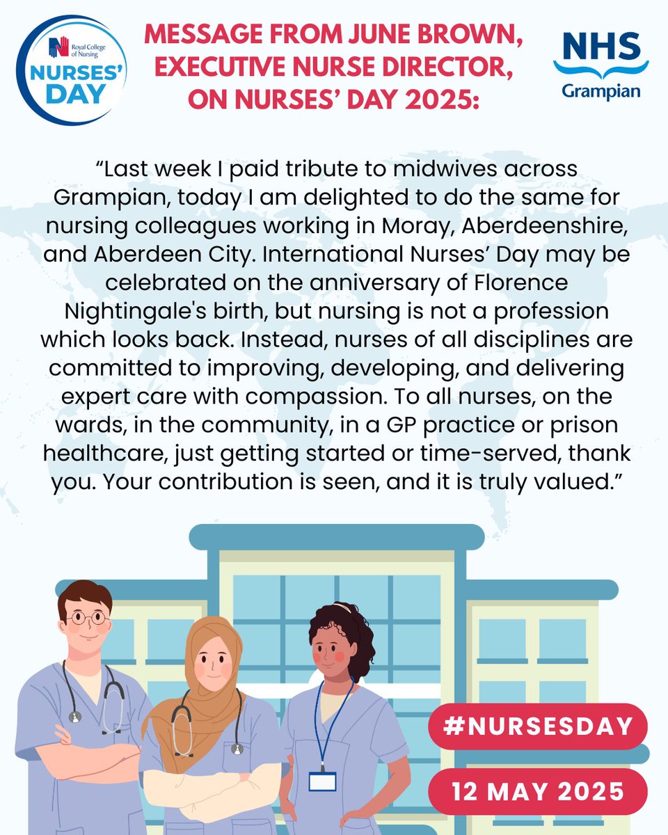 💙 Message from June Brown, Executive Nurse Director, on #NursesDay:

#IND2025 #IND25 #ProudToBeNHSG #InternationalNursesDay