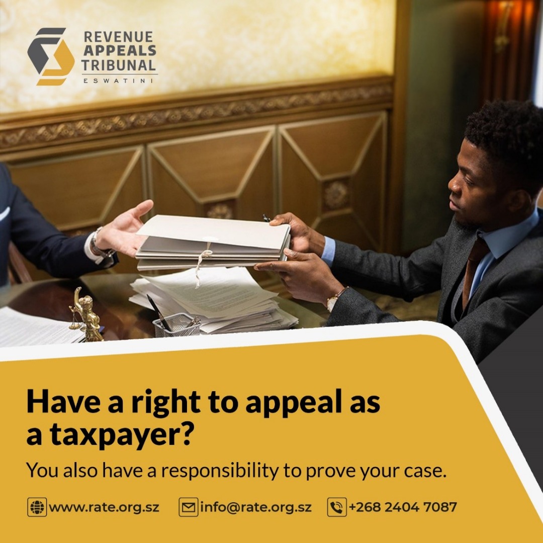 RATEswatini's tweet photo. As a taxpayer in Eswatini, you have essential Rights that protect you in your dealings with tax authorities. Understanding these Rights is the first step ensuring fair treatment.

Your Right to Appeal an adverse Tax decision is contained in the Tax laws of the country. https://t.co/hf3DkzvORL