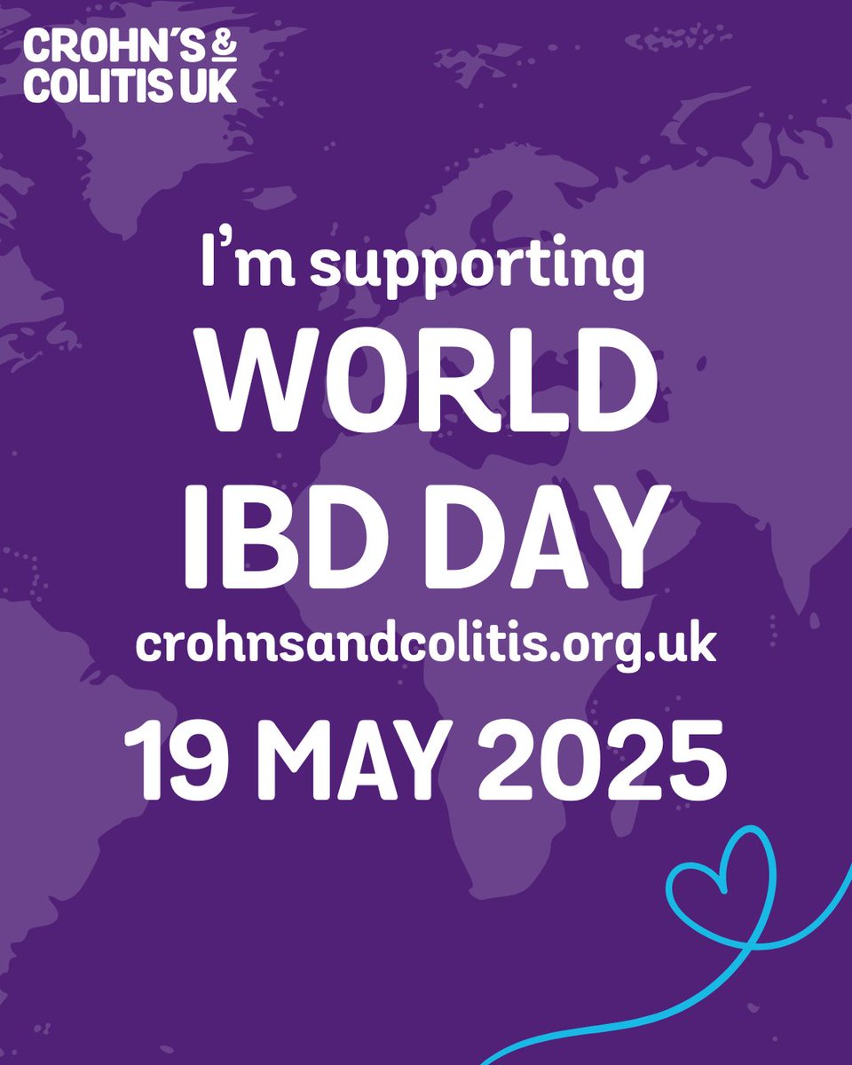 World IBD Day is one week away! 💜🌍 

On 19th May, we stand together for the 500,000 people in the UK living with Crohn’s or Colitis.
This year, we’re talking about courage. Share what courage means to you!

For resources and ideas visit: crohnsandcolitis.org.uk/get-involved/w… 

#WorldIBDDay