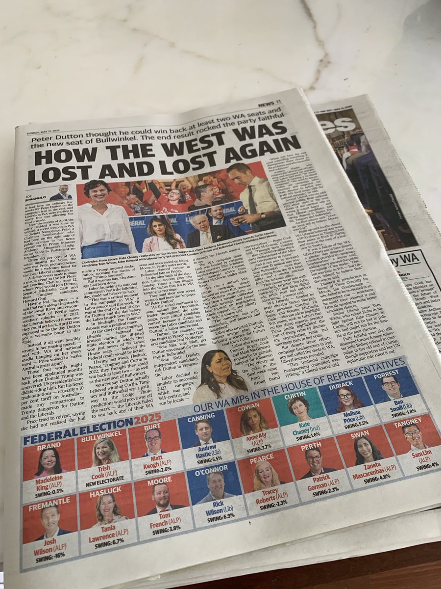 How the west was won and lost in the federal election. The Sunday Times. <a href="/wapol/">Wapol</a>