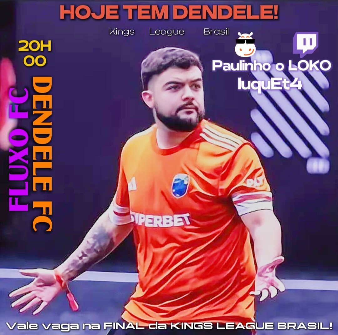 jnzin1st_'s tweet image. SEGUNDOOOOOOUUUU!!!!!!

Hoje temos DENDELE FC jogando a Kings League Brasil pelas Semifinais!

🌤: Hoje
⏰️: 20h00
🆚️: Fluxo FC
📺: Paulinho o Loko Twitch e Loco

Hoje é guerra valendo a vaga na final da Kings League, contamos com sua torcida!

#KingsLeagueBrasil | #DendeleFC