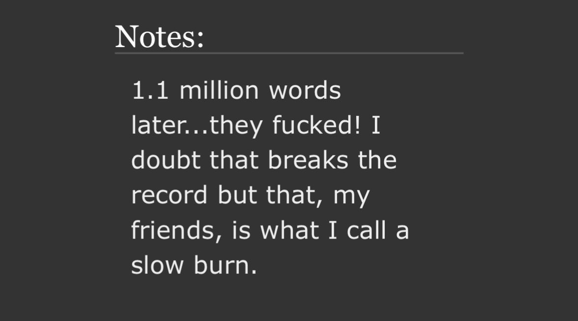 when i say slow burn this is what i mean