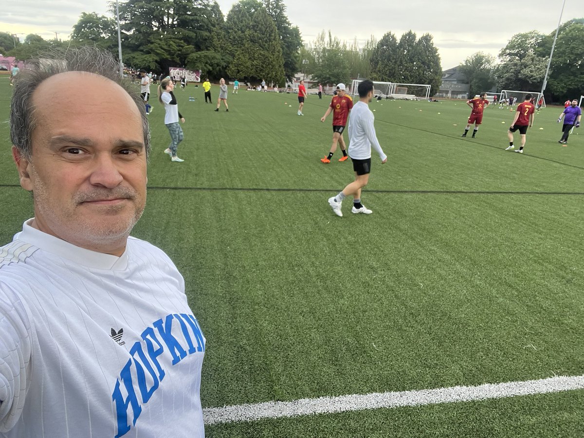 So thankful 🙏🏼 the <a href="/OHSUNews/">OHSU News</a> surgery ✂️ 🪡 
residents let me join their Sunday⚽️league team

Even broke out my old <a href="/JohnsHopkins/">Johns Hopkins University</a> jersey 👕 
Trying to stay in shape to defend <a href="/AHPBA/">AHPBA</a> 🌎🏆