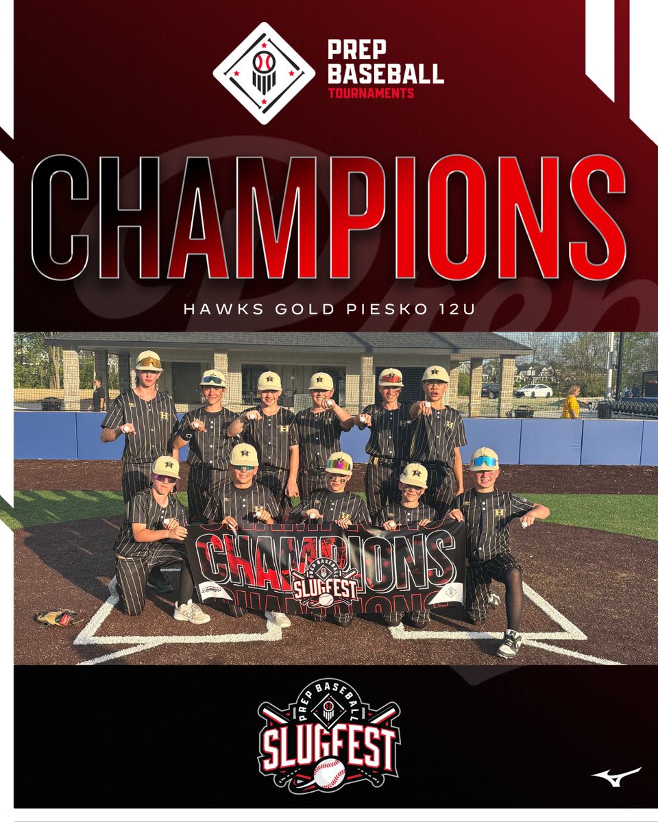 Prep Baseball Ohio (@prepbaseballoh) on Twitter photo ๐ฅ TOURNAMENT CHAMPIONS ๐ฅ
Hawks Gold Piesko 12U | <a href="/hawksgold/">Hawks Gold Baseball</a>
๐ PBT Ohio Slugfest๐
โพ๏ธ 12U Champs
๐
5/10 - 5/11
๐Jennings Park - Columbus, OH
<a href="/PBRTournaments/">Prep Baseball Tournaments</a> | <a href="/PBOhioJrScout/">Prep Baseball Ohio Jr Scouting Coverage</a> ๐ฅ TOURNAMENT CHAMPIONS ๐ฅ
Hawks Gold Piesko 12U | <a href="/hawksgold/">Hawks Gold Baseball</a>
๐ PBT Ohio Slugfest๐
โพ๏ธ 12U Champs
๐
5/10 - 5/11
๐Jennings Park - Columbus, OH
<a href="/PBRTournaments/">Prep Baseball Tournaments</a> | <a href="/PBOhioJrScout/">Prep Baseball Ohio Jr Scouting Coverage</a>