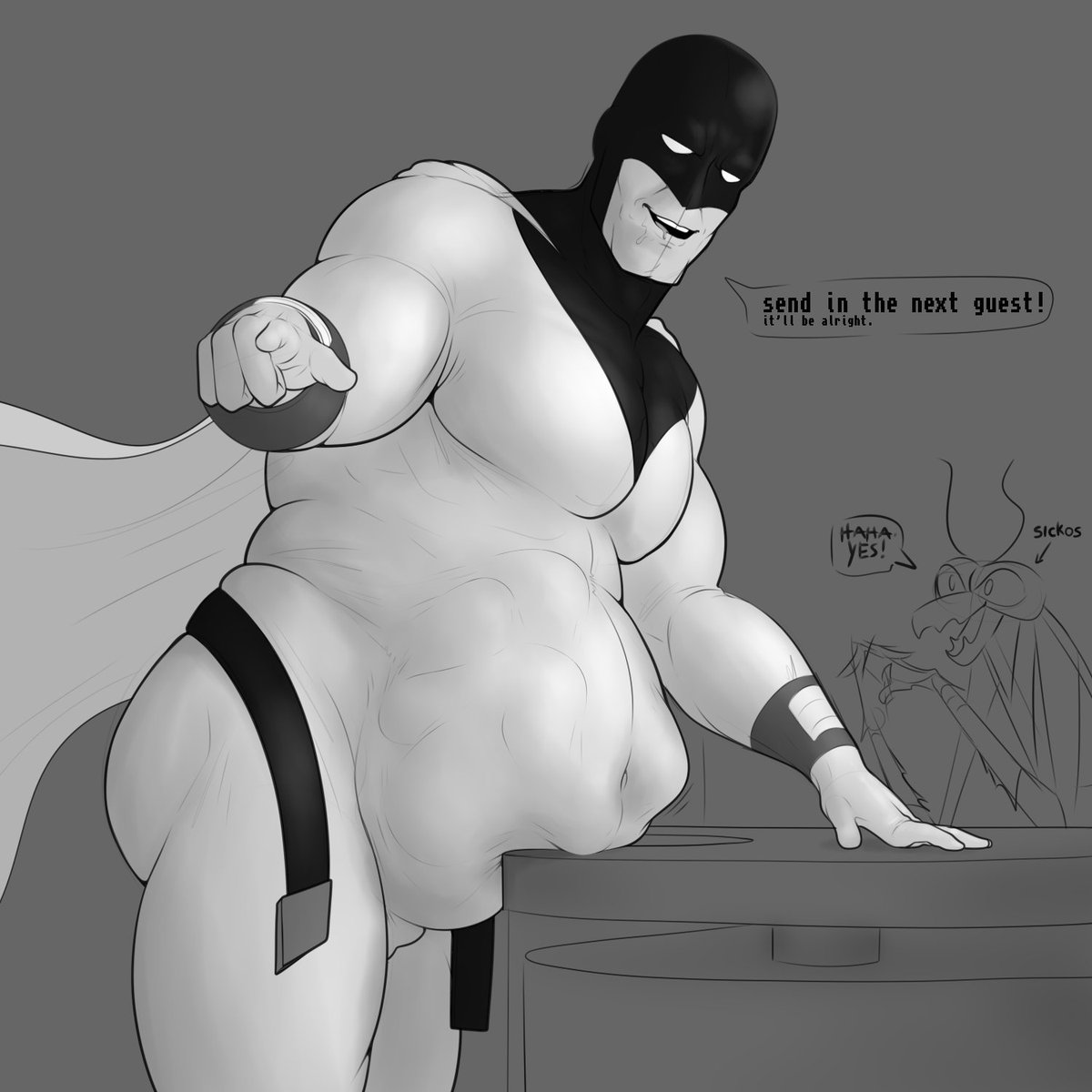 Virigeneracy's tweet photo. [WIP!!, belly kink, VORE gut oh my goodness!!!! guy with (half?) a face]

AHAHAHA i might b insane,also shaded a shitass quick sketch for some reason. he burps so fucking much too i was red the whole time

never saw content of this space ghost moment btw wtf guys, yall r slacking https://t.co/0B2zJQJXMC