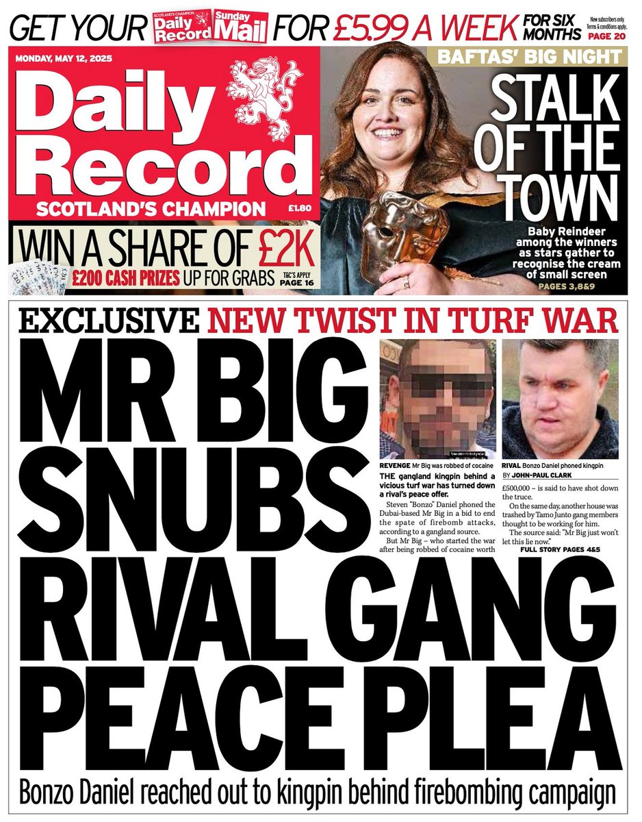 ๐ต๐๐๐๐ ๐ฟ๐๐๐๐ ๐๐๐๐๐ข ๐ฐ (@ukpapers) on Twitter photo ๐ฌ๐ง Mr Big Snubs Rival Gang Peace Plea
โซAn underworld source revealed that gangland figure Steven โBonzoโ Daniel reached out to Mr Big on Saturday to try to negotiate a peace deal but his offer was laughed off
โซ<a href="/JP___Clark/">John-Paul Clark</a>
โซis.gd/VbPEDC
#frontpagestoday #UK ๐ฌ๐ง Mr Big Snubs Rival Gang Peace Plea
โซAn underworld source revealed that gangland figure Steven โBonzoโ Daniel reached out to Mr Big on Saturday to try to negotiate a peace deal but his offer was laughed off
โซ<a href="/JP___Clark/">John-Paul Clark</a>
โซis.gd/VbPEDC
#frontpagestoday #UK