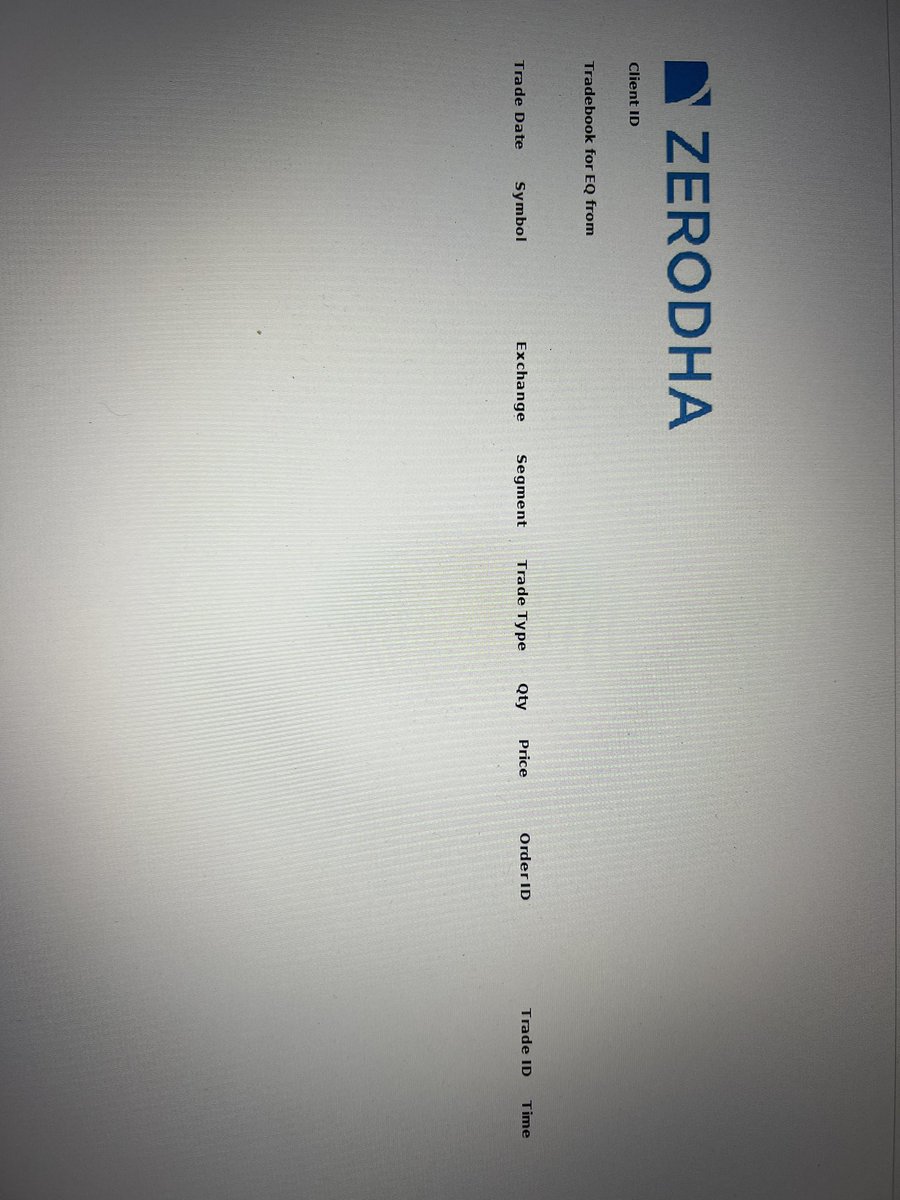 Nitesh_bharati's tweet photo. Hi @zerodha , I’ve been requesting my equity trade statement in the format shown below (attached), but despite multiple requests, I keep receiving it in a different format. Could you please help resolve this?
#Zerodha #tradingstatement https://t.co/QUbiQvWwUP