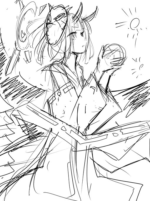 昼酒)つー訳でイラコン用和テイスト絵はなんちゃって巫女さんに決定～。お気楽に仕上げるぞおぉ頭に浮遊する光るヤツくっつけるとやっぱサーニャだブルアカだってなっちゃうんすかねぇ 