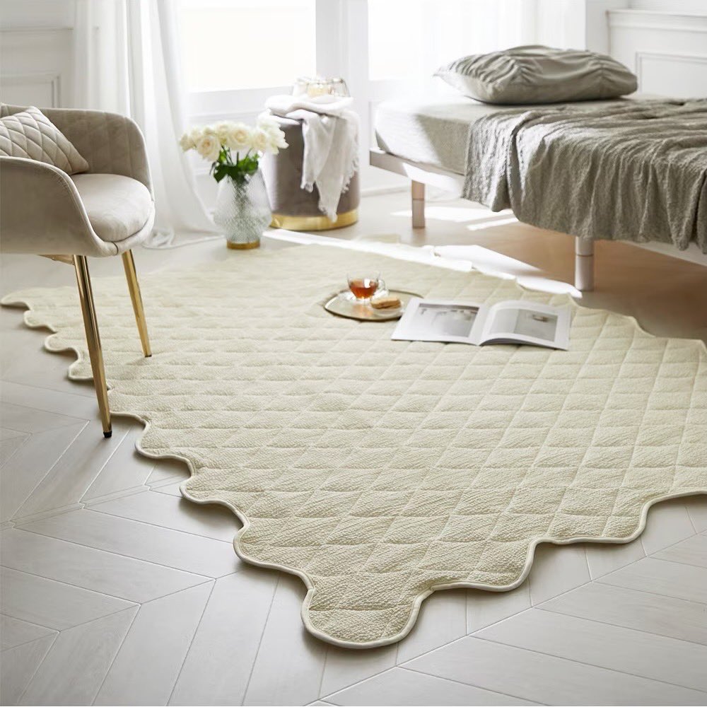 オシャレラグ　北欧風　うねうね　140x200CM オシャレラグ 北欧風 うねうね 140x200CM 洗えるおしゃれな北欧風ラグ