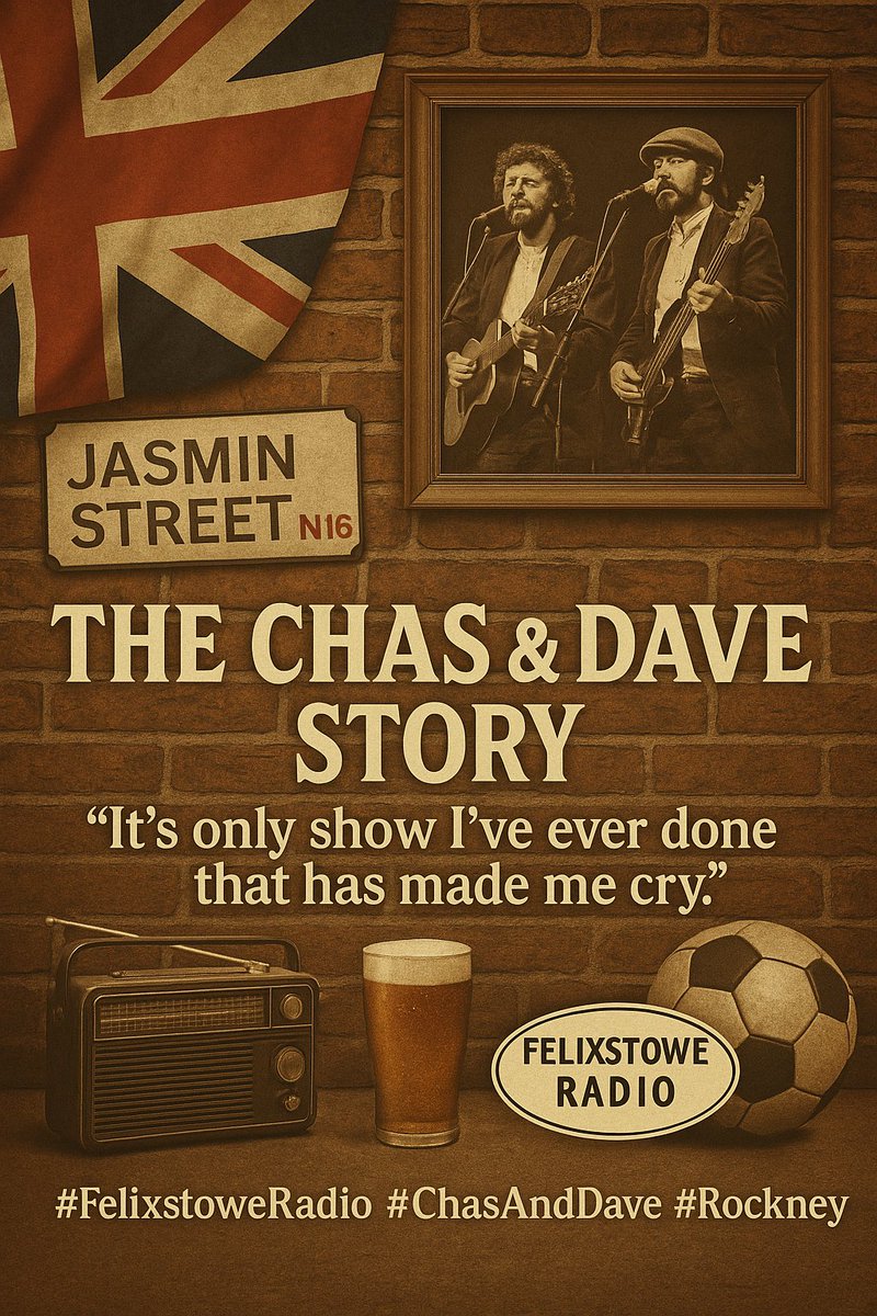 The Chas &amp; Dave Story – Tonight at 8pm on Felixstowe Radio

From rock ‘n’ roll roots to cockney classics, trace the full journey of Chas &amp; Dave – featuring The Outlaws, Oily Rags, Rockers, and of course, Chas &amp; Dave at their finest.

Alexa, "Play Felixstowe Radio"