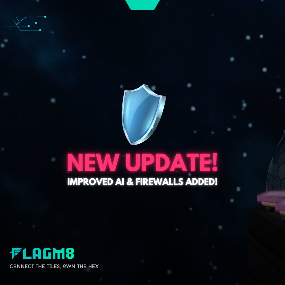 Flagm8 (@flagm8_) on Twitter photo Flagm8 Patch Notes: Enhanced AI & New Firewalls! 🛡
The latest update introduces a more balanced AI for smoother gameplay, plus new Firewalls to shield your territory from enemy attacks. 🚩
💡 What’s New?
⚡️ Refined AI: Experience more engaging and fair gameplay.
⚔️ Two Flagm8 Patch Notes: Enhanced AI & New Firewalls! 🛡
The latest update introduces a more balanced AI for smoother gameplay, plus new Firewalls to shield your territory from enemy attacks. 🚩
💡 What’s New?
⚡️ Refined AI: Experience more engaging and fair gameplay.
⚔️ Two
