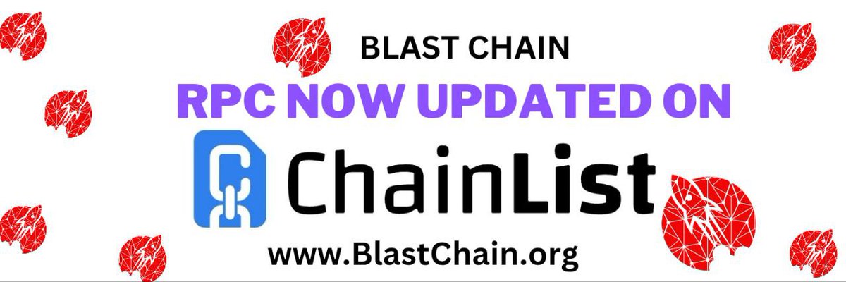 BLASTBlockchain's tweet image. The RPC link and other updates are now live on #Chainlist platform. The chain ID remains the same. #238

#BlastChain #Blockchain #BLAST #CryptoNews