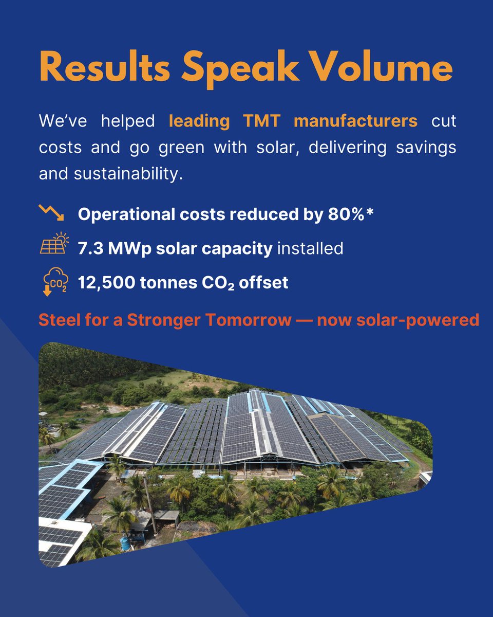 dexlerenergy's tweet photo. Can India’s Steel Sector Achieve Zero Imports?

Improving energy efficiency. Solar power.

We’ve already helped one of India’s leading steel manufacturers take this leap.

Why not your plant next?
📞 Book a free consultation today. 

#IndiaSteel2025 #Steelsector #DexlerEnergy https://t.co/AZEzVYG4ci