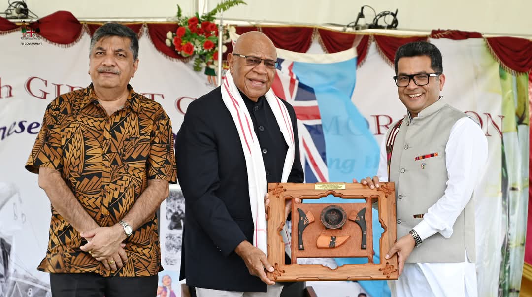 Fiji Ministry of Foreign Affairs (@fiji_mofa) on Twitter photo As this year's National Girmit commemoration concluded in Labasa today, Prime Minister Hon. <a href="/slrabuka/">Prime Minister Sitiveni Rabuka</a> and India's Minister for State for External Affairs, Shri <a href="/PmargheritaBJP/">Pabitra Margherita</a> honored 27 descendants of Girmityas. The event signifies
#FijiIndia strong diplomatic relations.๐ซ๐ฏ๐ค๐ฎ๐ณ๐ As this year's National Girmit commemoration concluded in Labasa today, Prime Minister Hon. <a href="/slrabuka/">Prime Minister Sitiveni Rabuka</a> and India's Minister for State for External Affairs, Shri <a href="/PmargheritaBJP/">Pabitra Margherita</a> honored 27 descendants of Girmityas. The event signifies
#FijiIndia strong diplomatic relations.๐ซ๐ฏ๐ค๐ฎ๐ณ๐